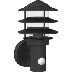 vidaXL Buitenwandlamp met sensor roestvrij staal zwart
