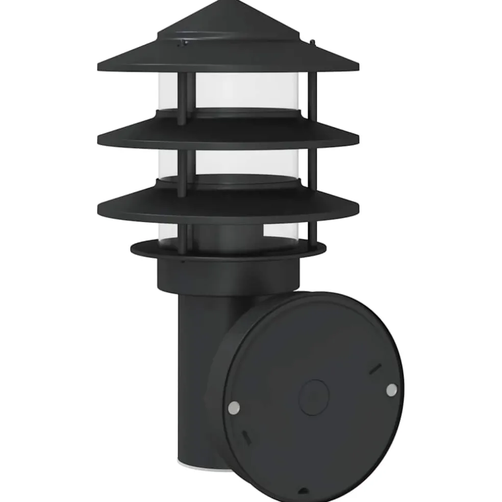 vidaXL Buitenwandlamp met sensor roestvrij staal zwart