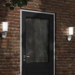 vidaXL Buitenwandlamp met sensor roestvrij staal zilverkleurig