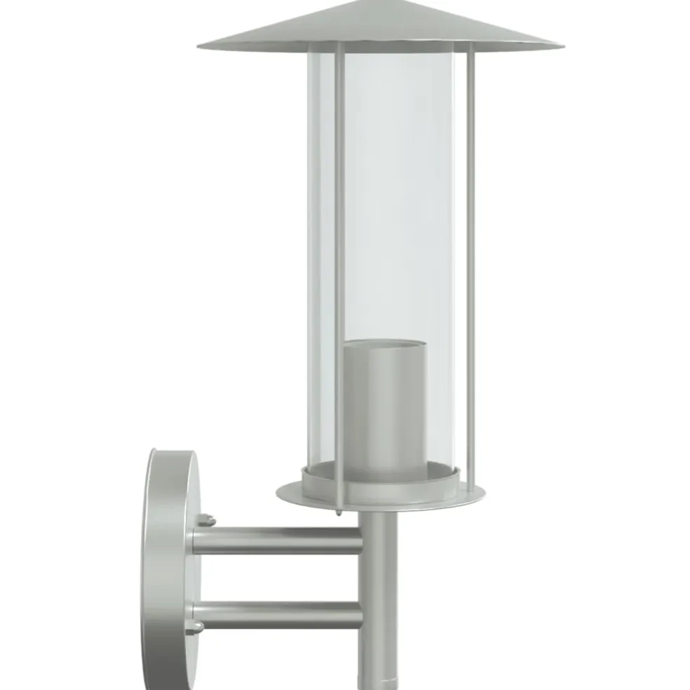 vidaXL Buitenwandlamp roestvrij staal zilverkleurig