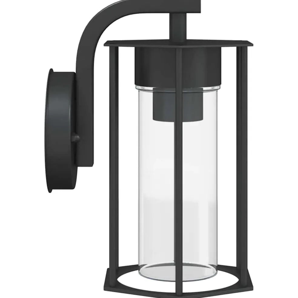 vidaXL Buitenwandlamp roestvrij staal zwart