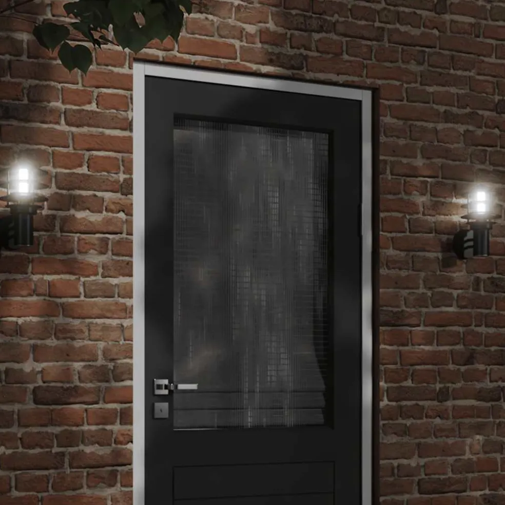 vidaXL Buitenwandlamp roestvrij staal zwart