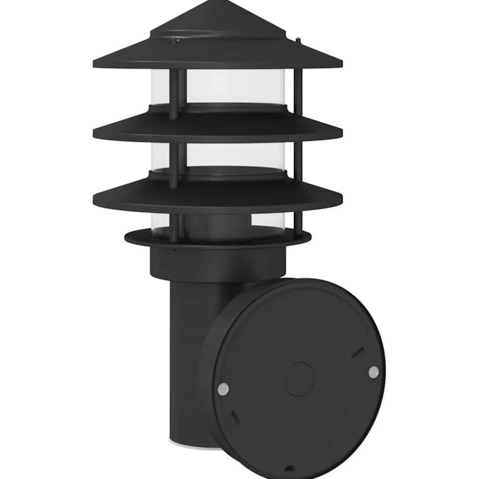 vidaXL Buitenwandlamp roestvrij staal zwart