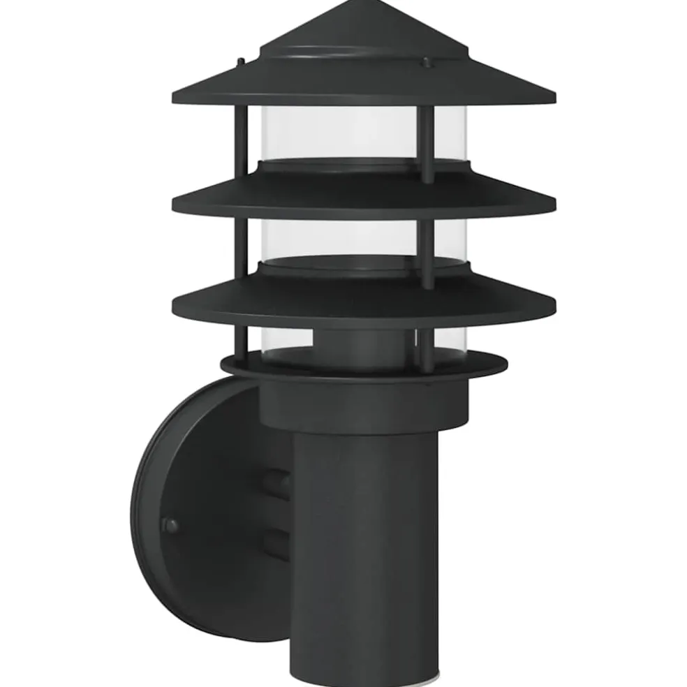 vidaXL Buitenwandlamp roestvrij staal zwart