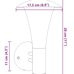 vidaXL Buitenwandlamp roestvrij staal zilverkleurig