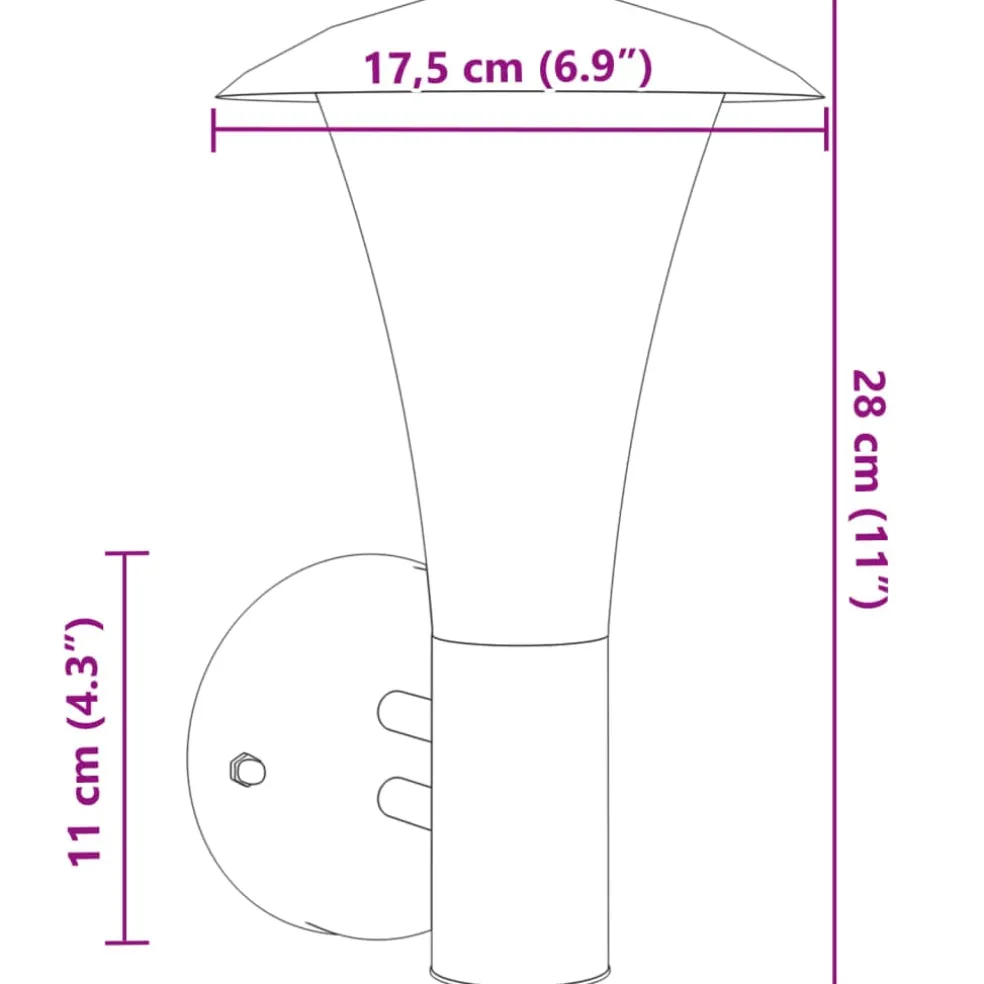 vidaXL Buitenwandlamp roestvrij staal zilverkleurig