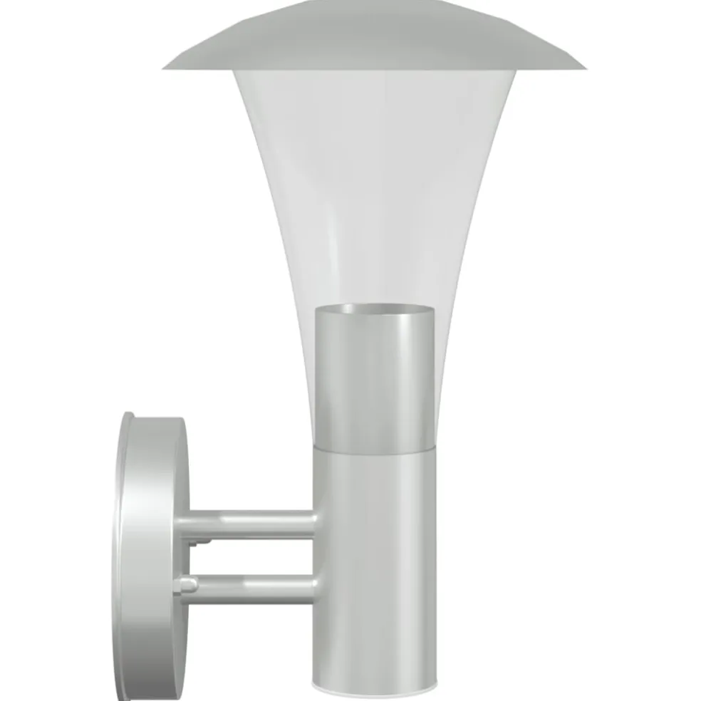 vidaXL Buitenwandlamp roestvrij staal zilverkleurig
