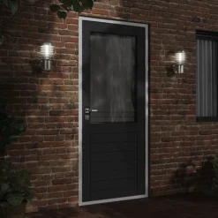 vidaXL Buitenwandlamp roestvrij staal zilverkleurig