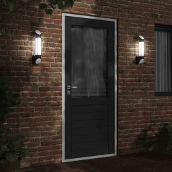 vidaXL Buitenwandlamp roestvrij staal zwart