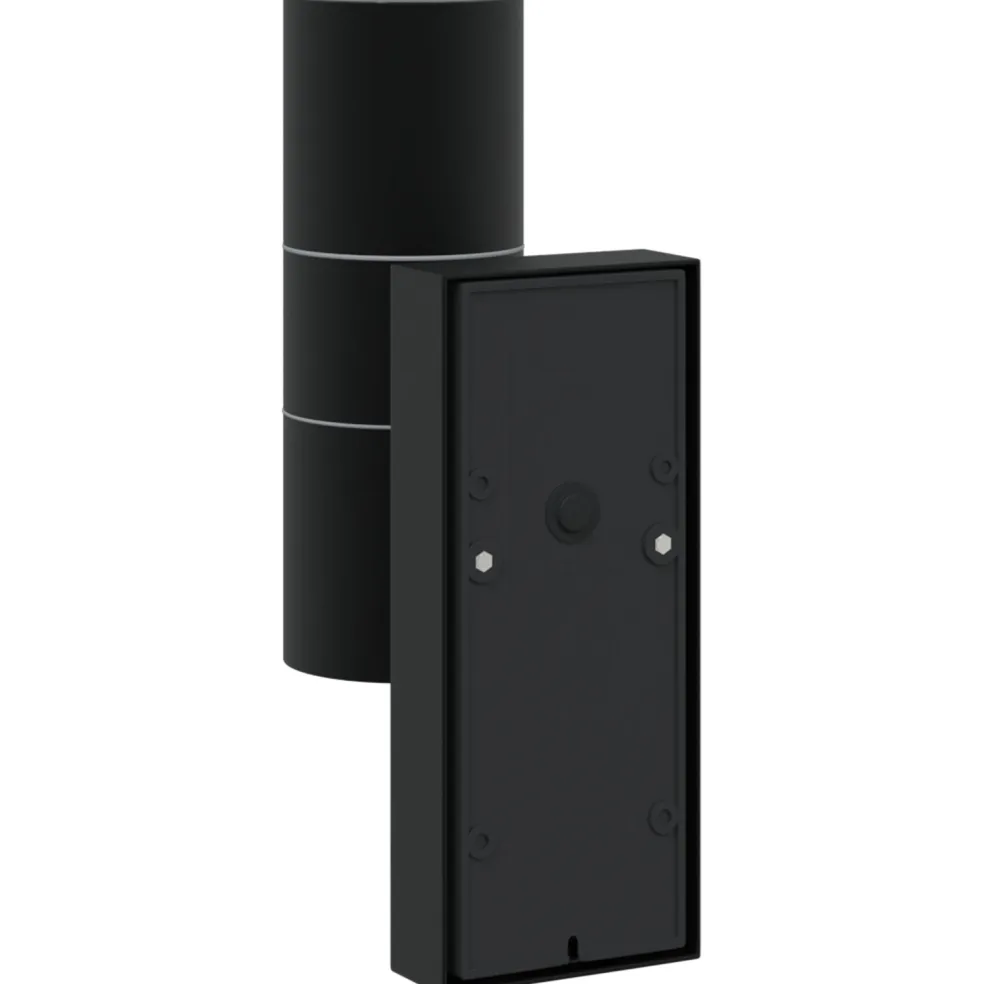 vidaXL Buiten Wandlamp Zwart 7 x 10 x 22 cm RVS en Glas