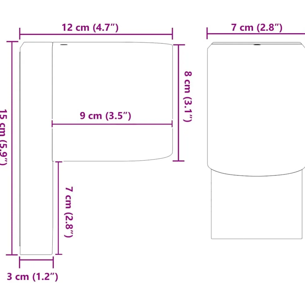 vidaXL Buiten Wandlamp Zwart 12 x 7 x 15 cm Roestvrij staal