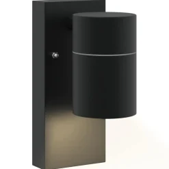 vidaXL Buiten Wandlamp Zwart 6,5 x 10,5 x 16 cm RVS en Glas