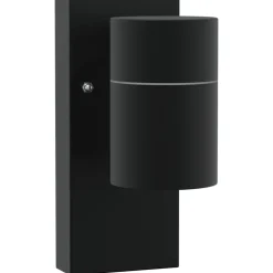 vidaXL Buiten Wandlamp Zwart 6,5 x 10,5 x 16 cm RVS en Glas