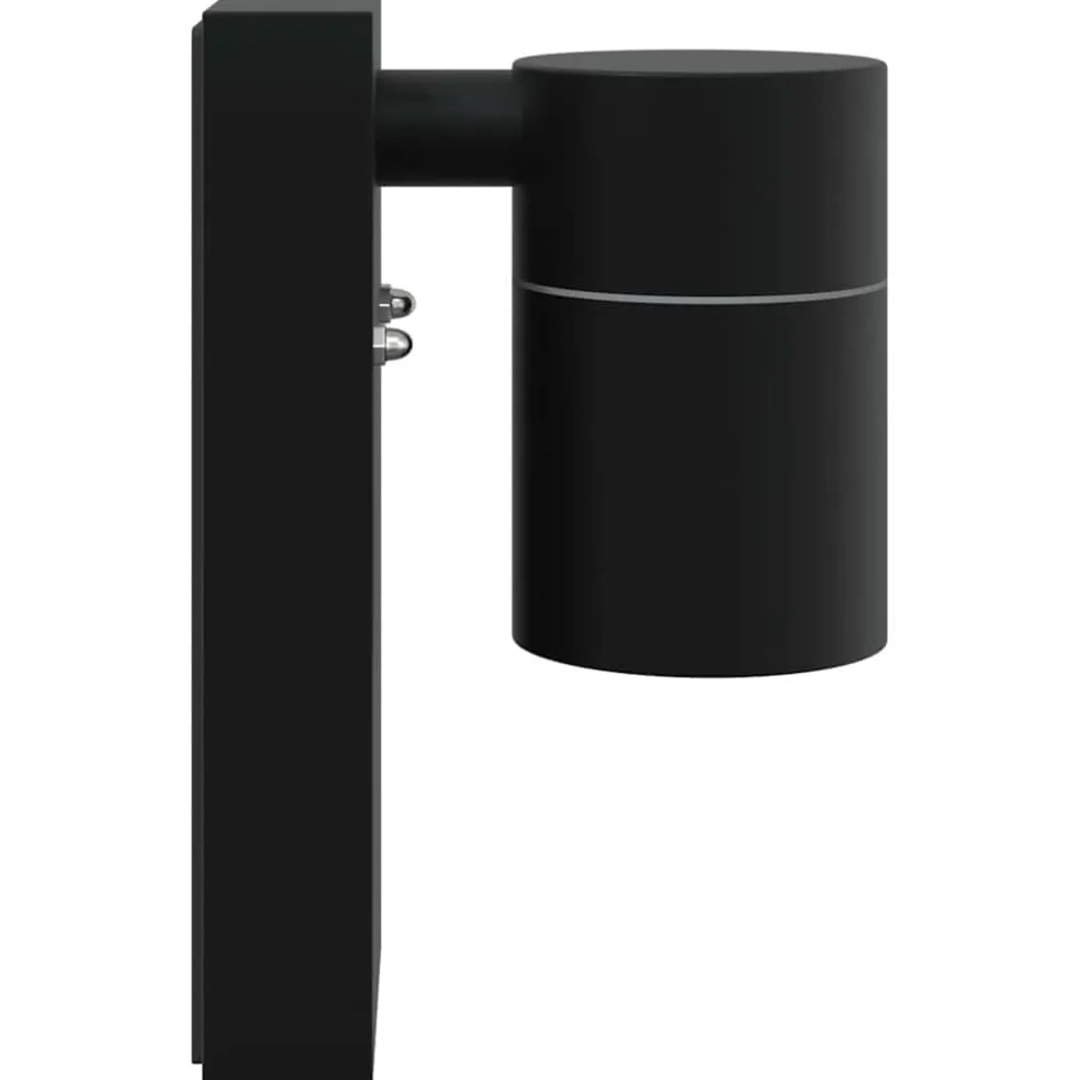 vidaXL Buiten Wandlamp Zwart 6,5 x 10,5 x 16 cm RVS en Glas