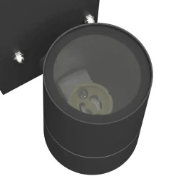 vidaXL Buiten Wandlamp Zwart 6,5 x 10,5 x 16 cm RVS en Glas