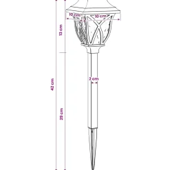 vidaXL Buitenzonne-lampen met grondpin 6 st Warmwit 42 cm PP