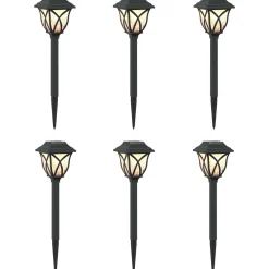 vidaXL Buitenzonne-lampen met grondpin 6 st Warmwit 42 cm PP