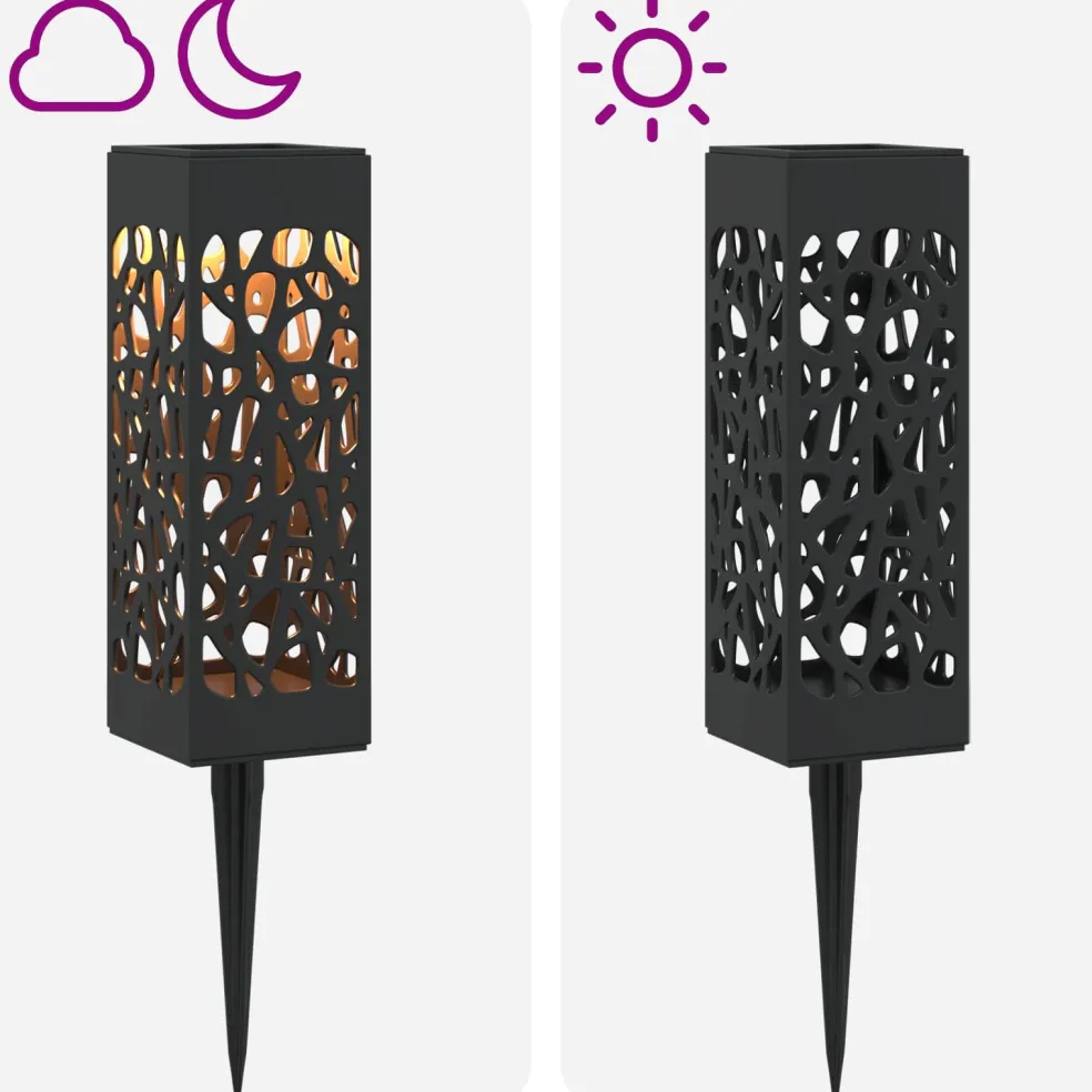 vidaXL Buitenzonne-lampen met grondpin 4 st Warmwit 29 cm PP