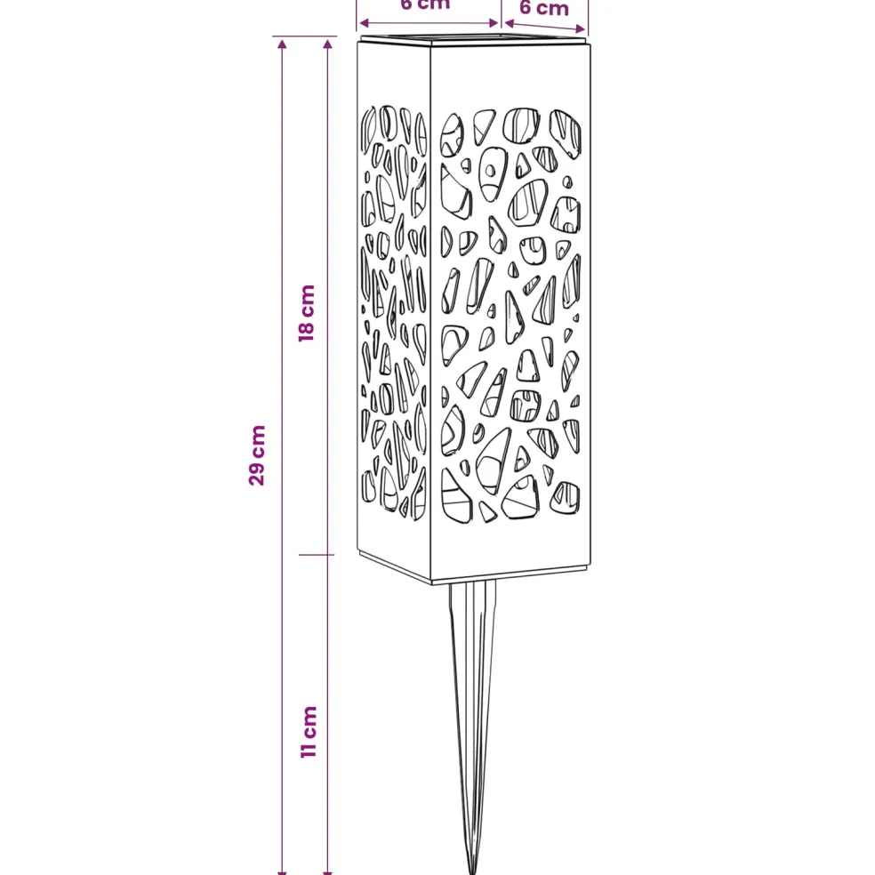 vidaXL Buitenzonne-lampen met grondpin 4 st Warmwit 29 cm PP