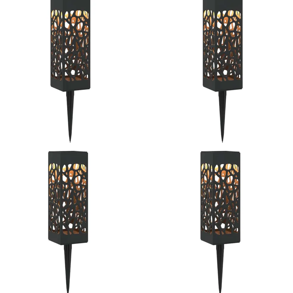 vidaXL Buitenzonne-lampen met grondpin 4 st Warmwit 29 cm PP