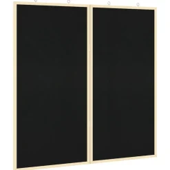 vidaXL Bulletinbord 80 x 80 x 1.4 cm Massief grenenhout Zwart