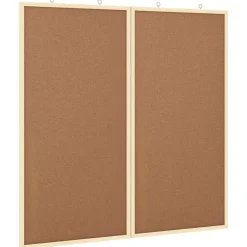 vidaXL Bulletinbord 80 x 80 x 1.4 cm Massief grenenhout Bruin