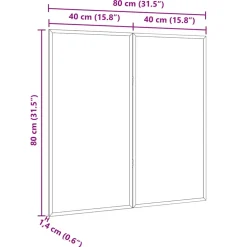 vidaXL Bulletinbord 80 x 80 x 1.4 cm Massief grenenhout Bruin