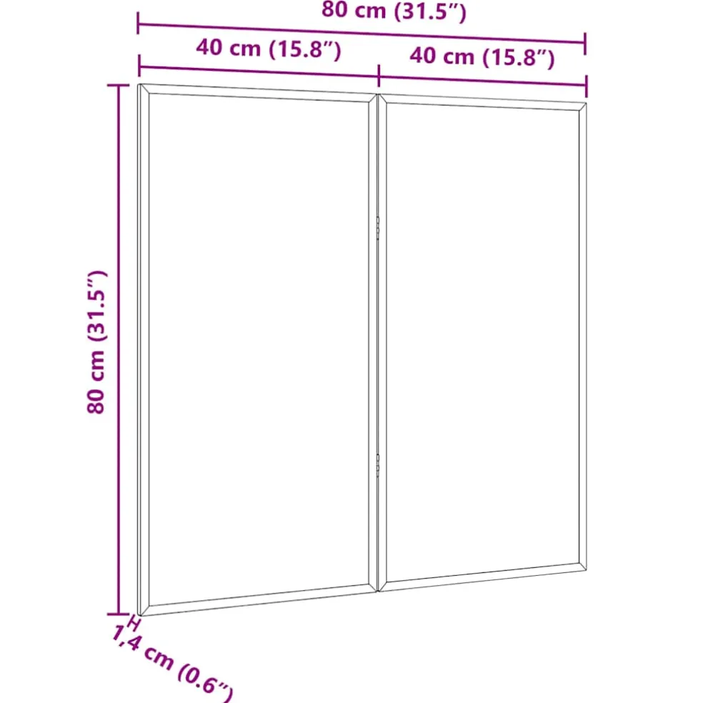 vidaXL Bulletinbord 80 x 80 x 1.4 cm Massief grenenhout Bruin
