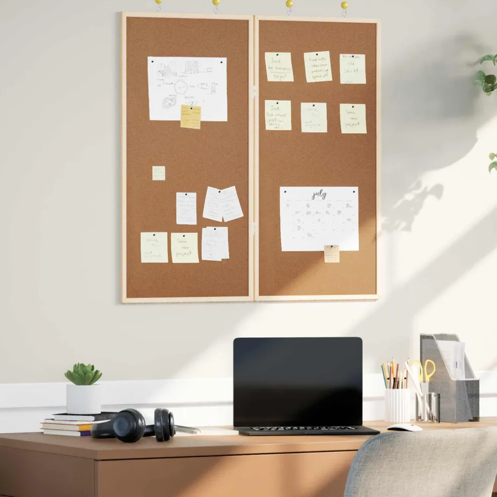 vidaXL Bulletinbord 80 x 80 x 1.4 cm Massief grenenhout Bruin