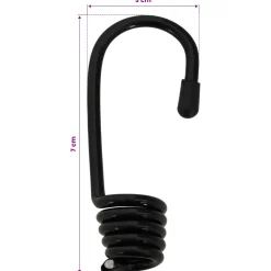 vidaXL Bungee Koorden met Haken 4 mm Zwart PP en rubber