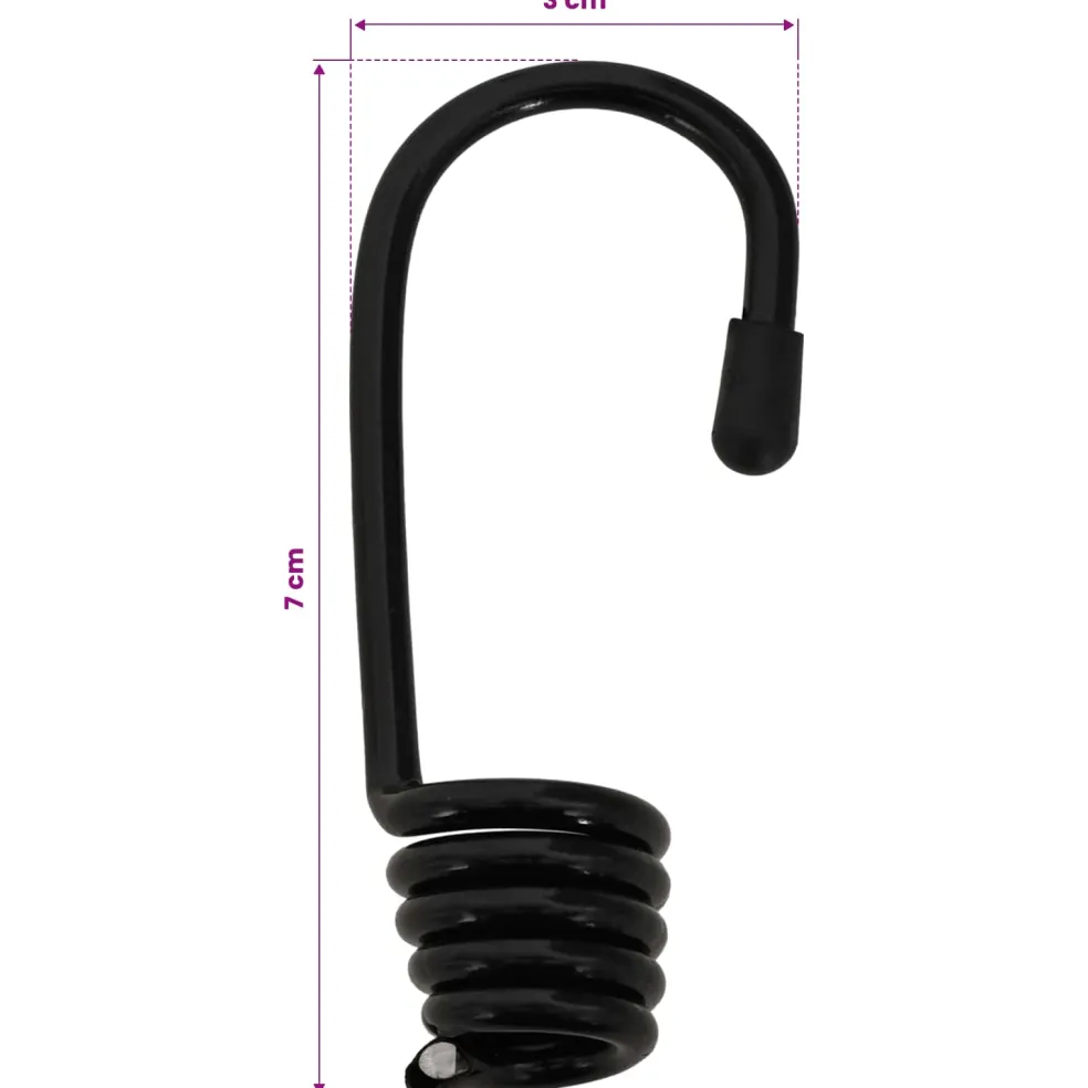 vidaXL Bungee Koorden met Haken 4 mm Zwart PP en rubber