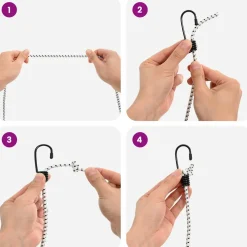 vidaXL Bungee Koorden met Haken 4 mm Zwart en Wit PP en rubber