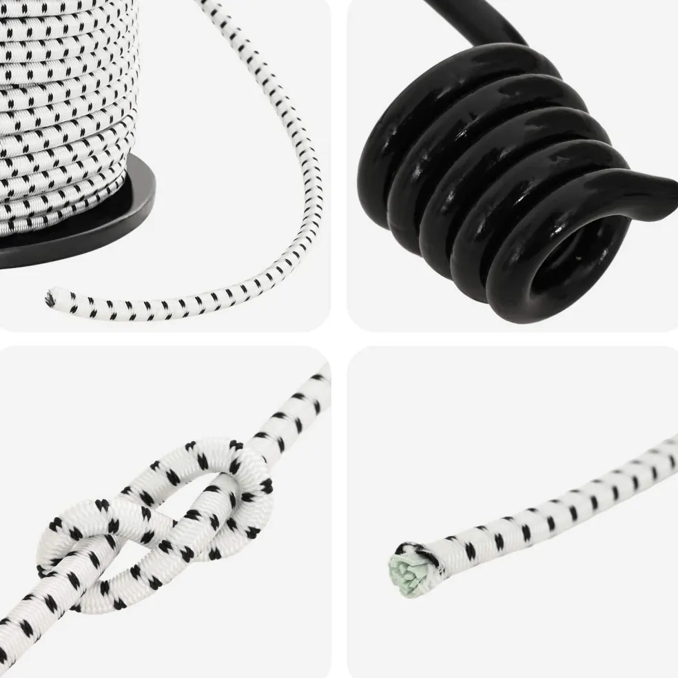 vidaXL Bungee Koorden met Haken 4 mm Zwart en Wit PP en rubber