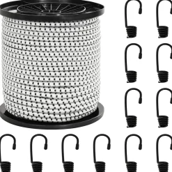 vidaXL Bungee Koorden met Haken 4 mm Zwart en Wit PP en rubber