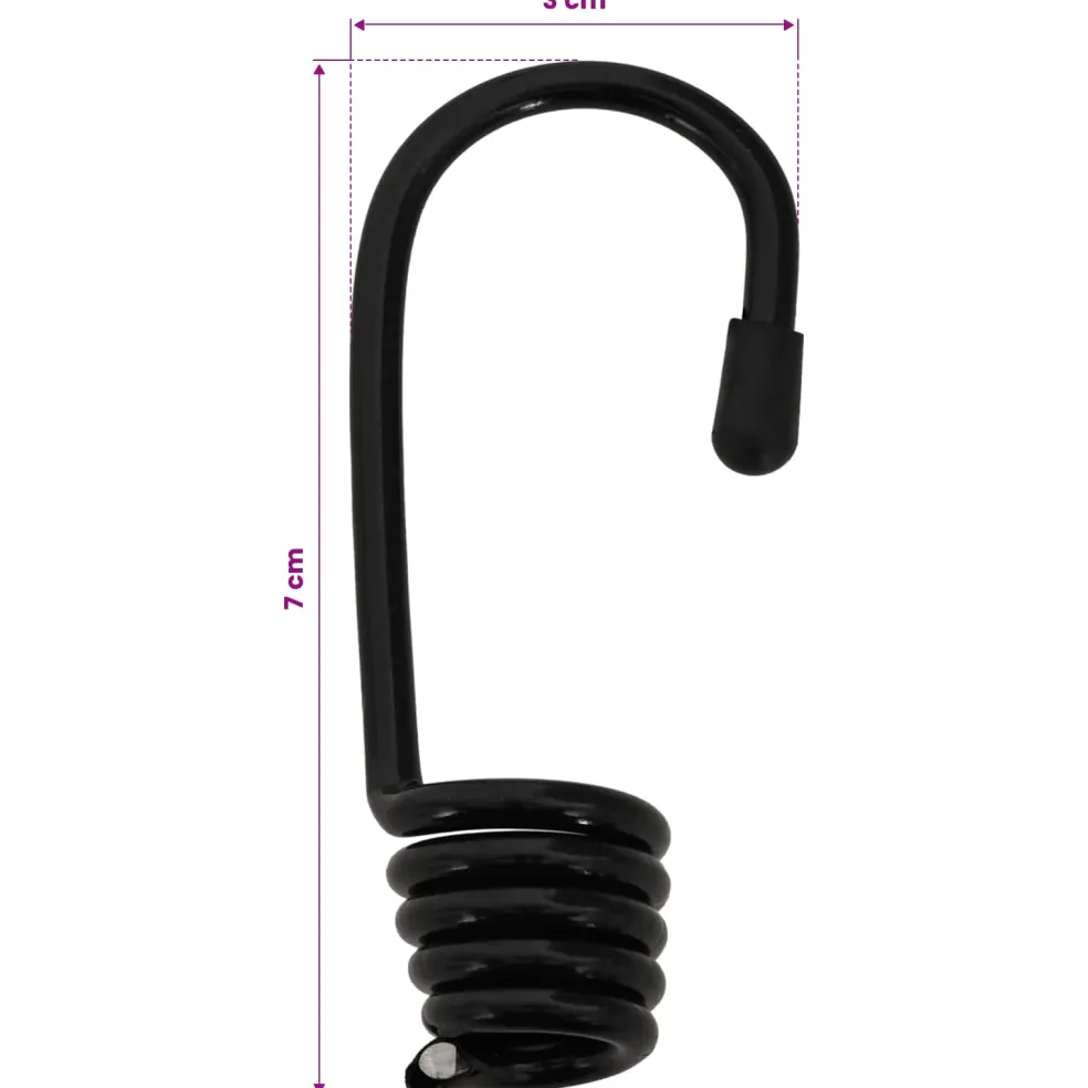 vidaXL Bungee Koorden met Haken 4 mm Zwart en Wit PP en rubber