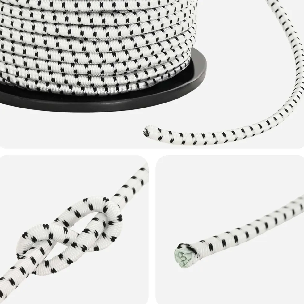 vidaXL Bungee Koorden 4 mm Zwart en Wit PP en rubber