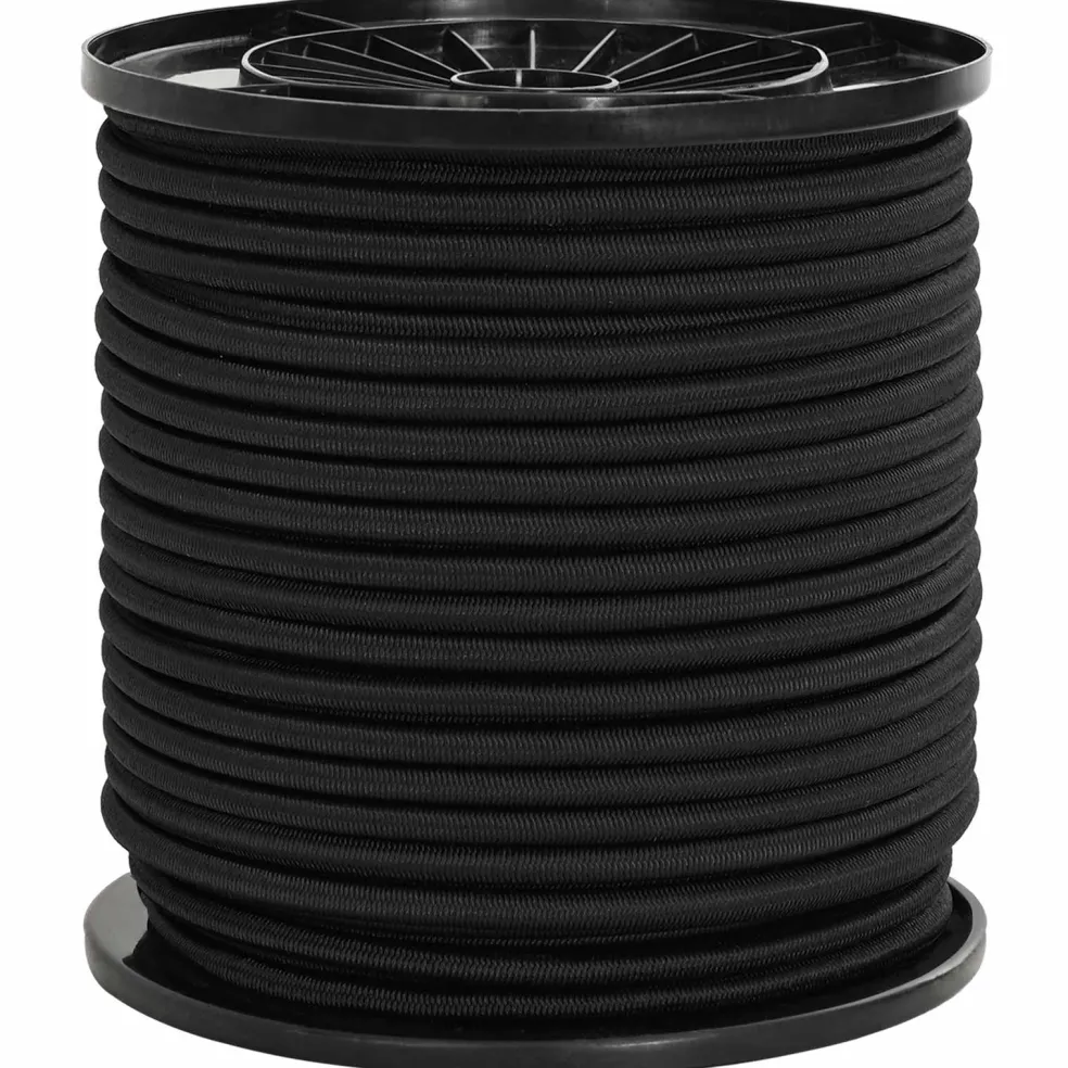 vidaXL Bungee Koorden 4 mm Zwart PP en rubber