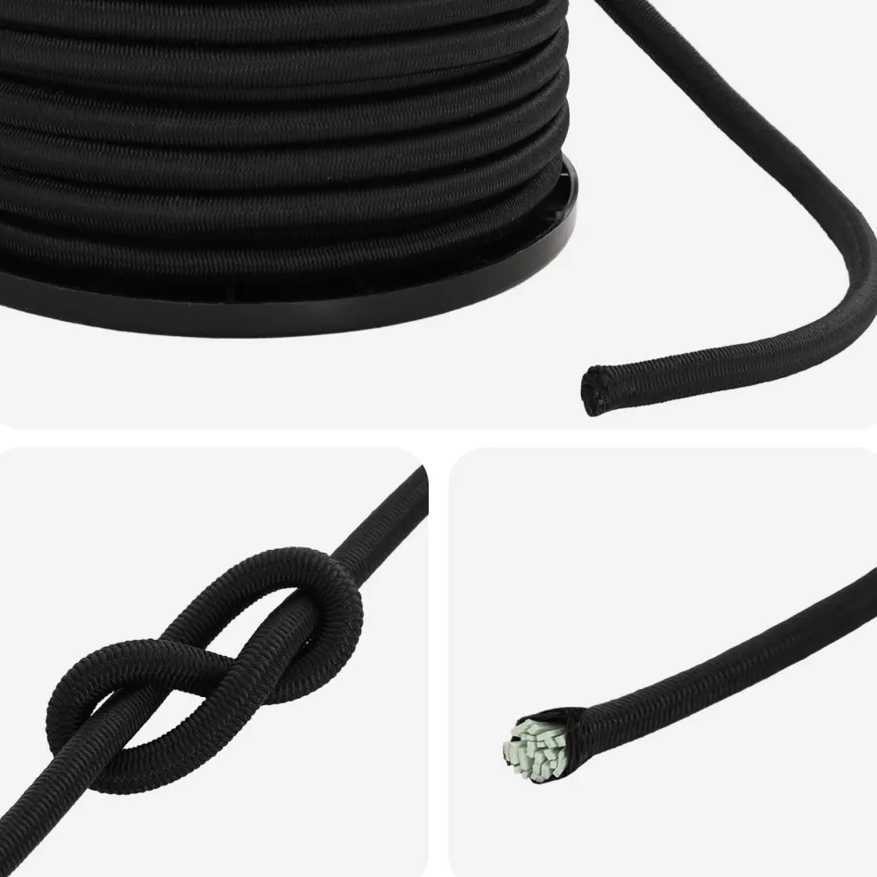 vidaXL Bungee Koorden 4 mm Zwart PP en rubber