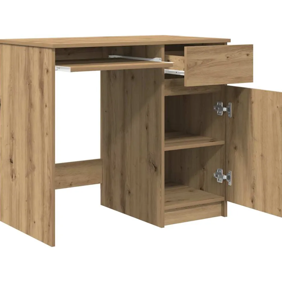 vidaXL Bureau ambachtelijk 86x49x76 cm spaanplaat eikenkleurig