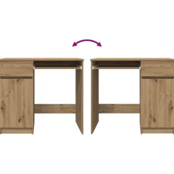 vidaXL Bureau ambachtelijk 86x49x76 cm spaanplaat eikenkleurig