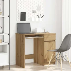 vidaXL Bureau ambachtelijk 86x49x76 cm spaanplaat eikenkleurig