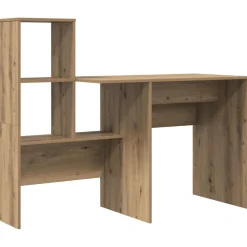vidaXL Bureau Artisan Eiken Bewerkt hout 131,5 x 50 x 106,5 cm