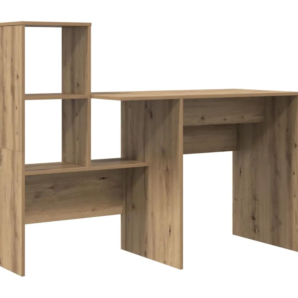 vidaXL Bureau Artisan Eiken Bewerkt hout 131,5 x 50 x 106,5 cm