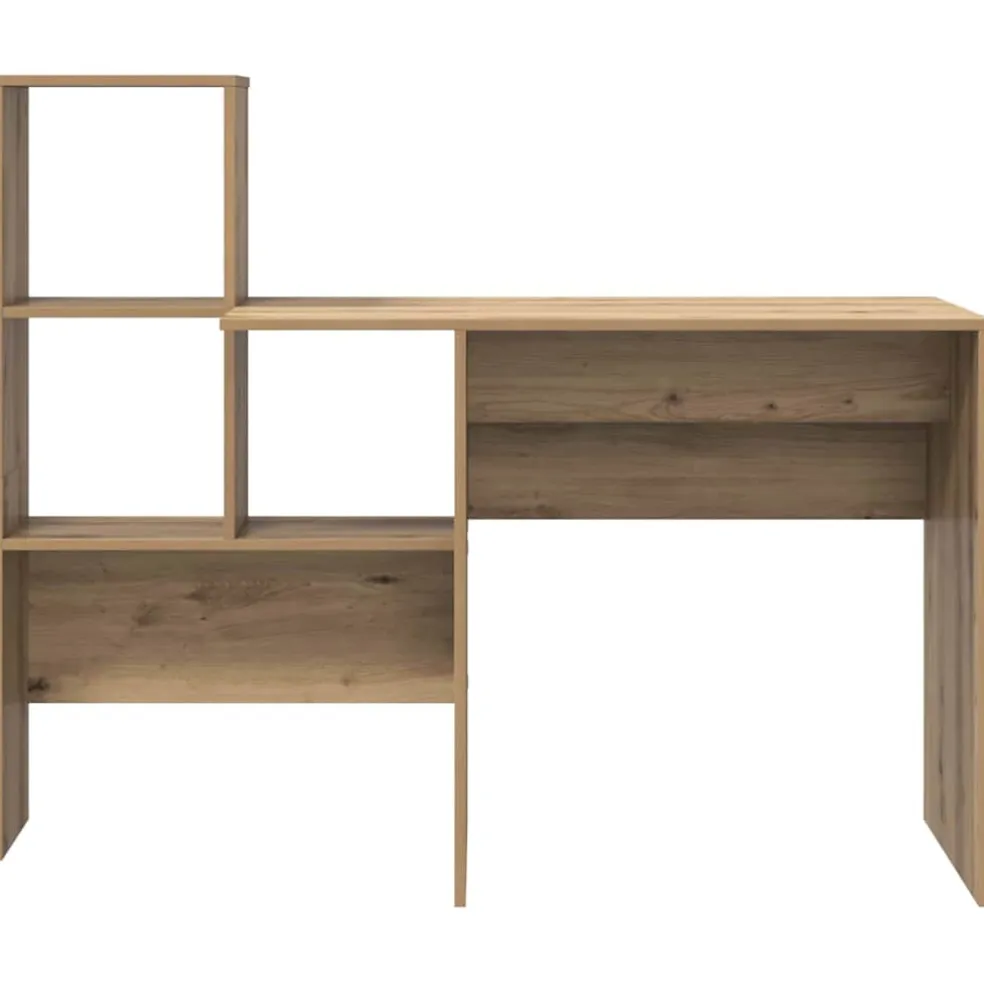 vidaXL Bureau Artisan Eiken Bewerkt hout 131,5 x 50 x 106,5 cm