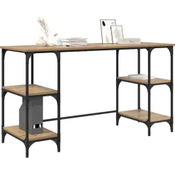 vidaXL Bureau Artisan Eiken Bewerkt hout 140 x 50 x 75 cm