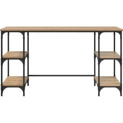 vidaXL Bureau Artisan Eiken Bewerkt hout 140 x 50 x 75 cm