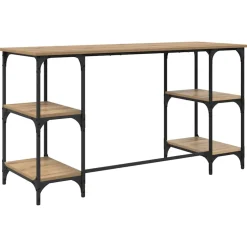 vidaXL Bureau Artisan Eiken Bewerkt hout 140 x 50 x 75 cm