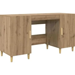 vidaXL Bureau Artisan Eiken Bewerkt hout 140 x 50 x 75 cm