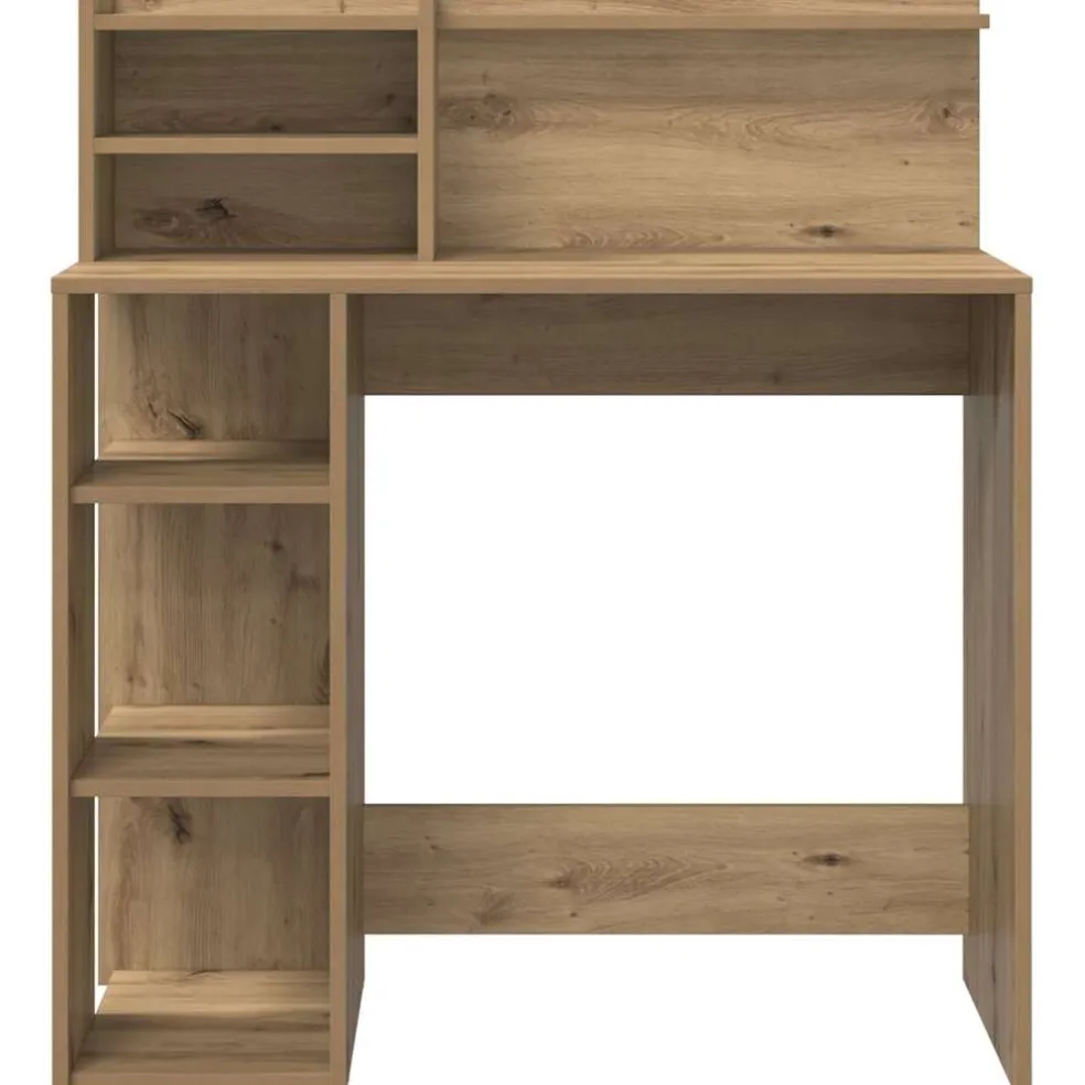 vidaXL Bureau Artisan Eiken Bewerkt hout 90 x 48 x 101,5 cm