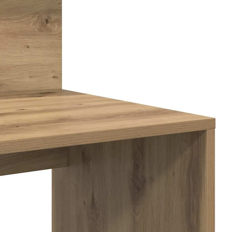 vidaXL Bureau Artisan Eiken Bewerkt hout 90 x 48 x 101,5 cm
